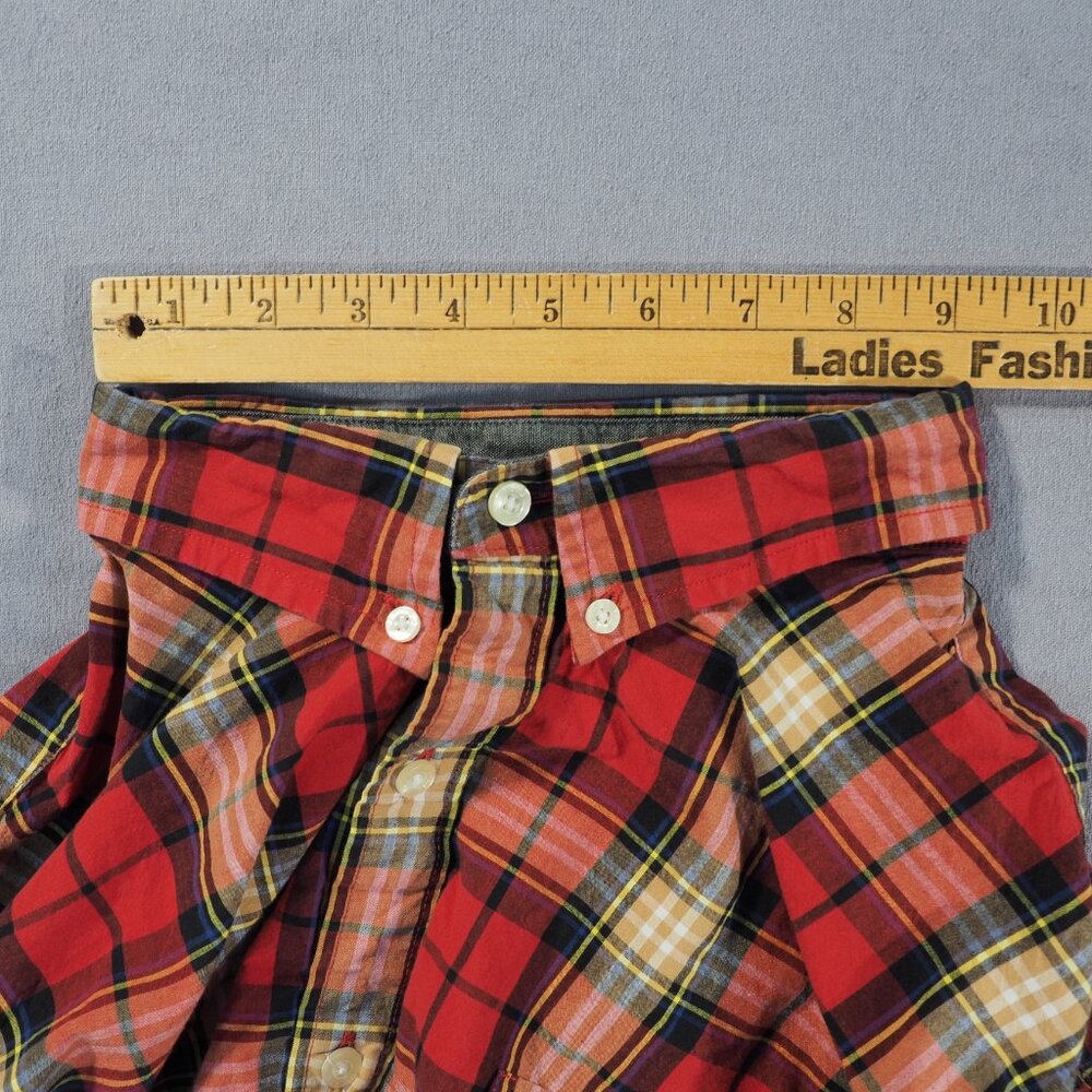 J Crew Shirt Men XXL Red Plaid Cotton Button Preppy Classic Casual Dress Western - Picture 7 of 9